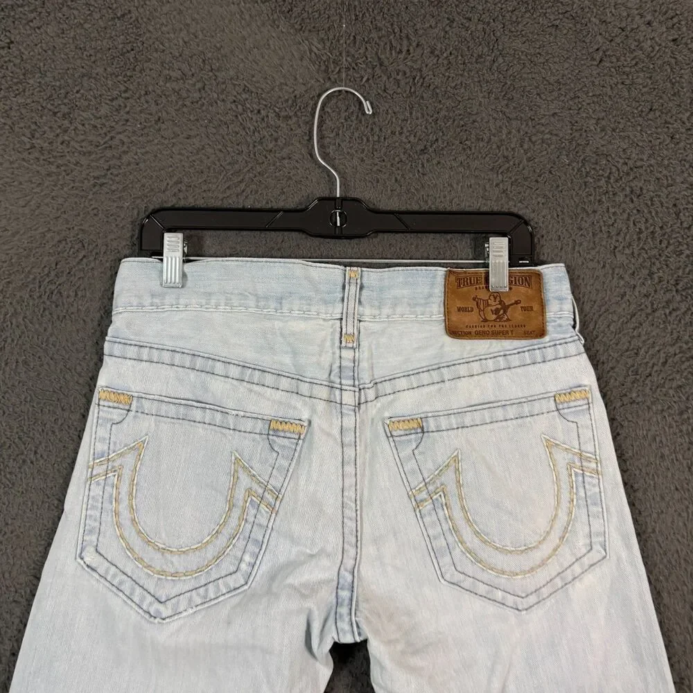 True Religion Jeans Mens 30 (Fits 31x29) Blue Geno Super T Light Wash Denim